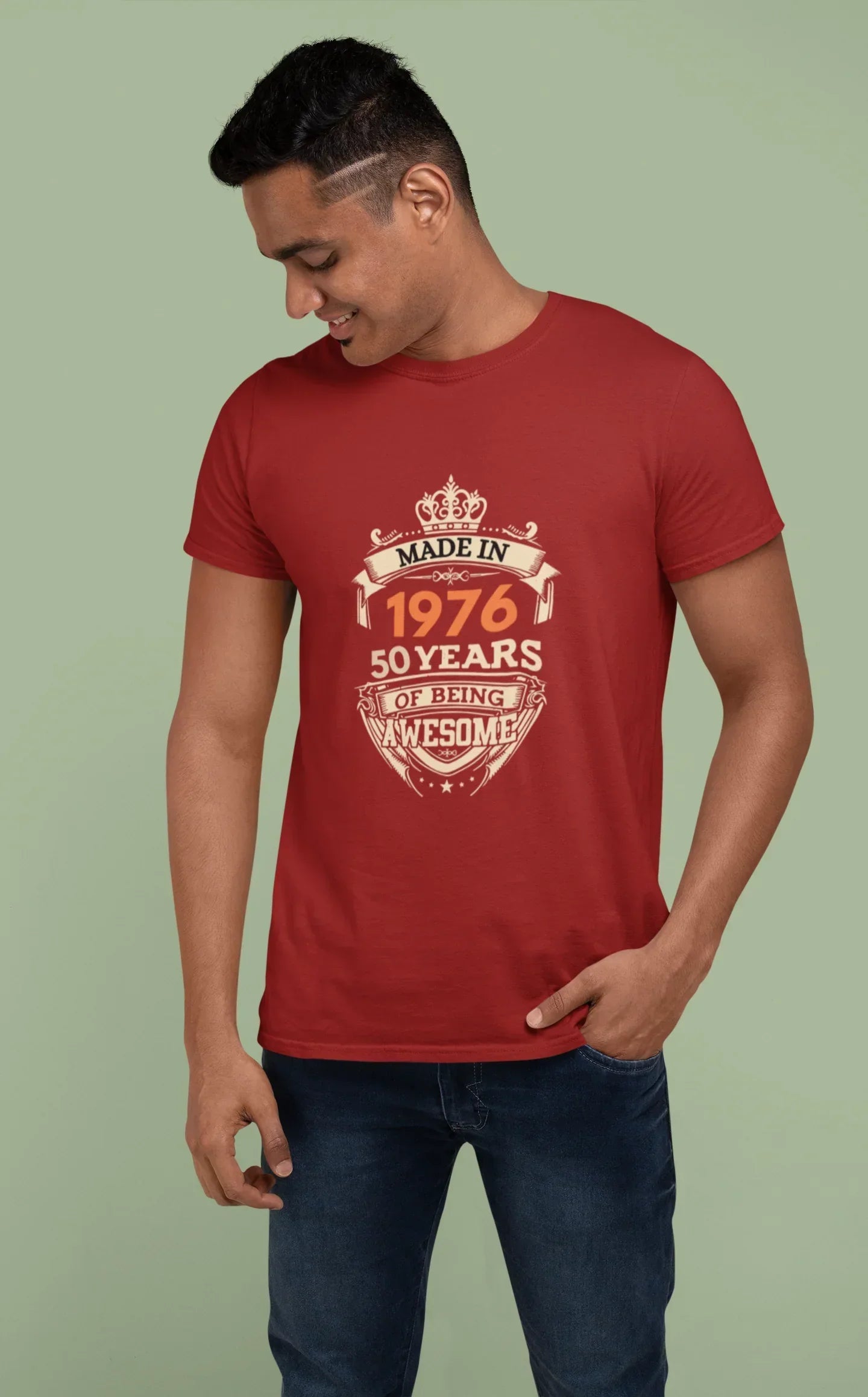 Made in 1976 | 50 Years of being Awesome Birthday T-Shirt