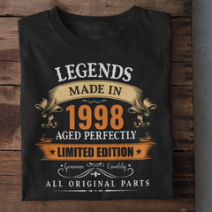 Legends made in 1998 Birthday T-Shirt