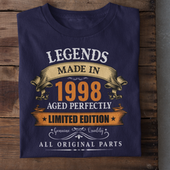 Legends made in 1998 Birthday T-Shirt