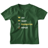 Kids Eat Sleep Badminton T-Shirt