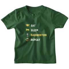 Kids Eat Sleep Badminton T-Shirt