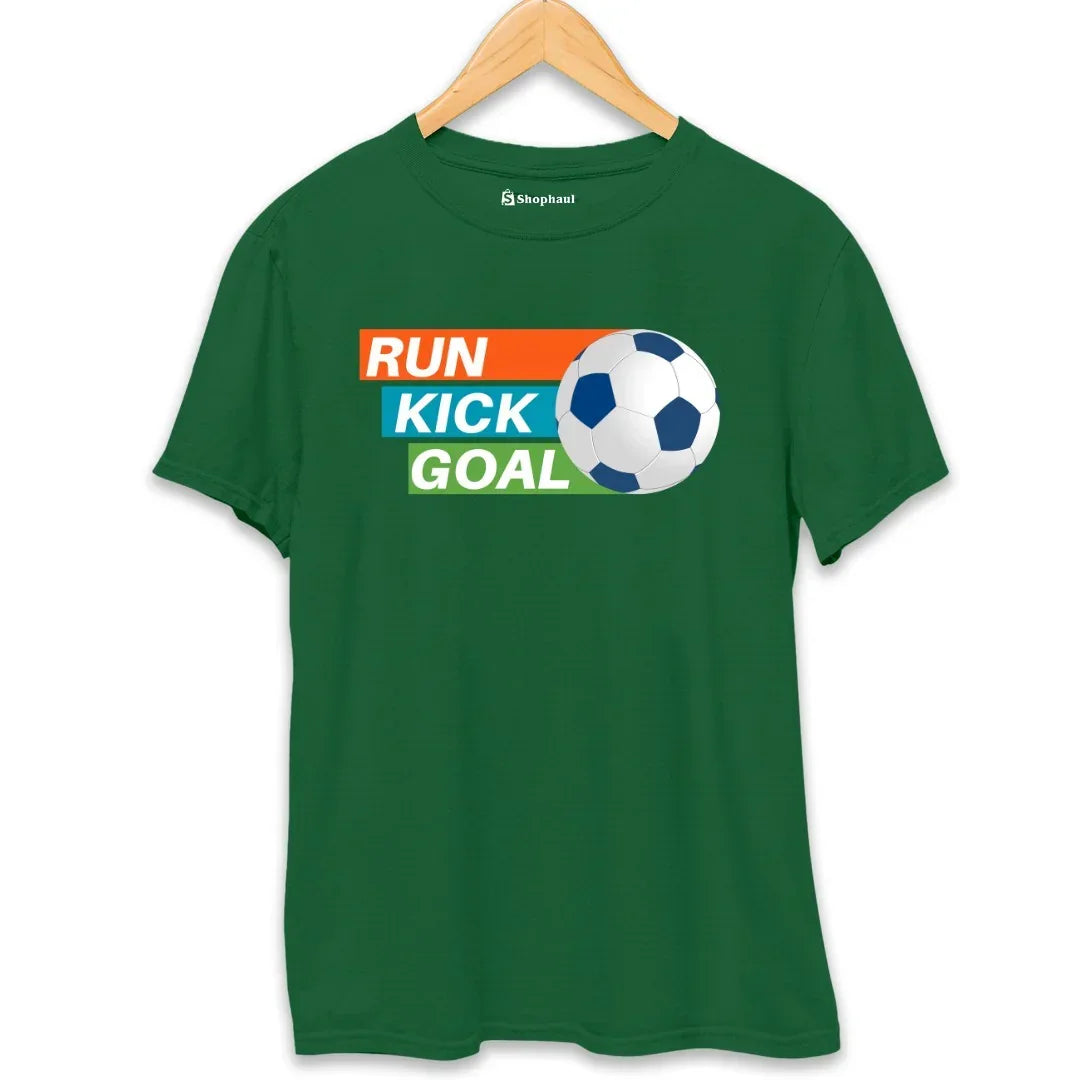 Run Kick Goal Football T-Shirt