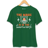 The Magic is in the Teamwork Basketball T-Shirt Bottle-Green-XXL