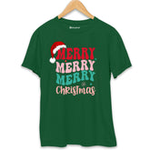Merry Christmas T-Shirt Bottle-Green-XXL