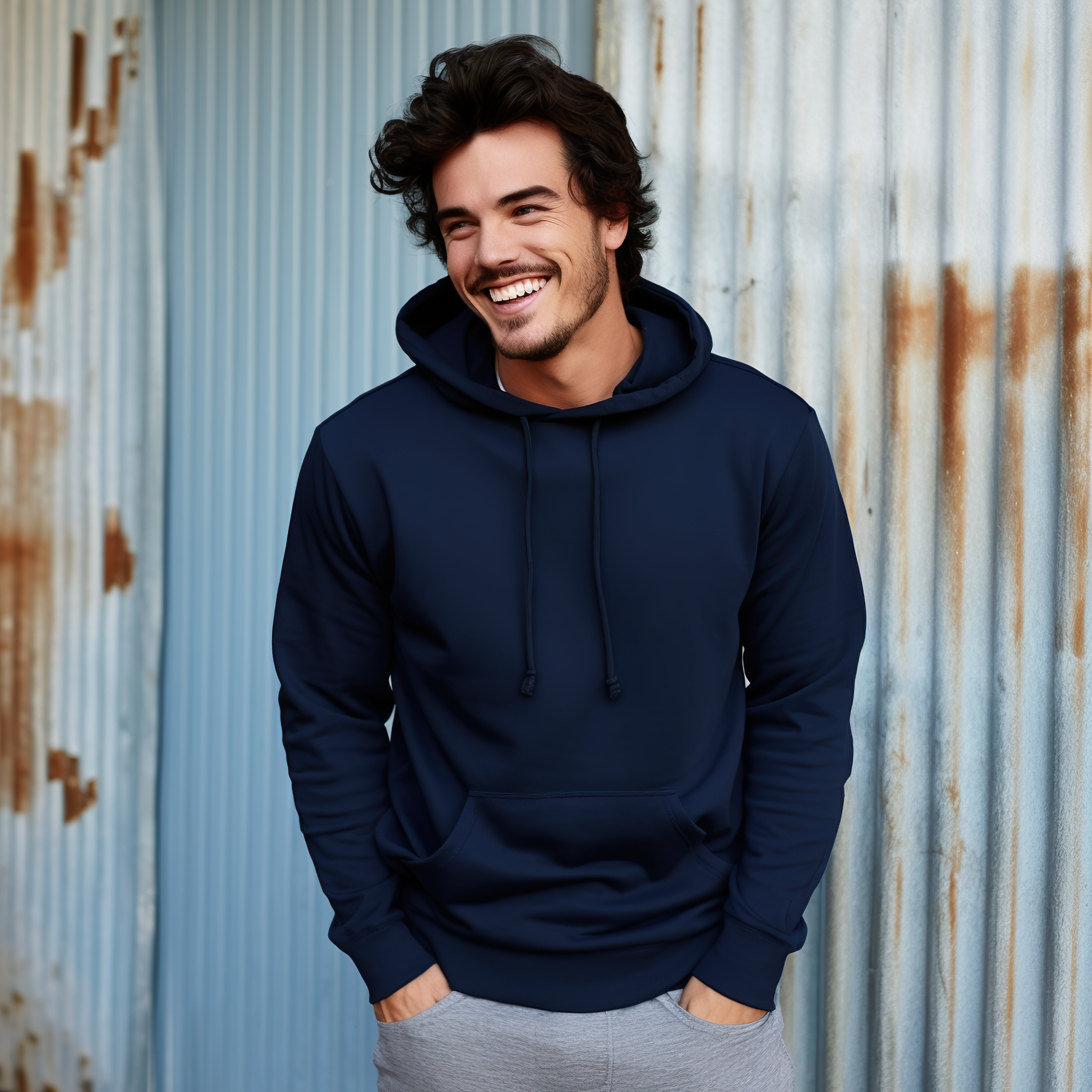 Unisex Plain Hoodie - Navy Blue