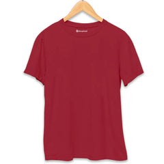 Maroon Round Neck Plain T-shirt