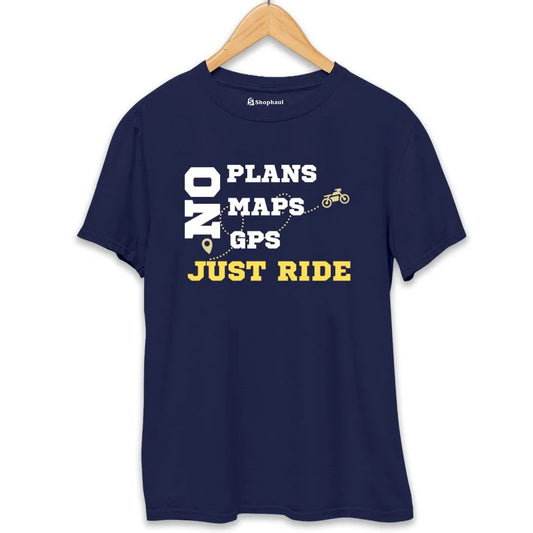 No Plans No Maps Just Ride Biker T-Shirt