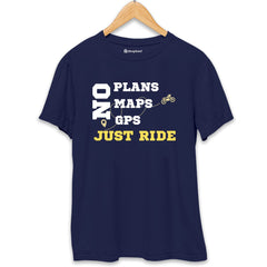 No Plans No Maps Just Ride Biker T-Shirt