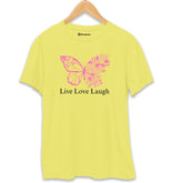 Live Love Laugh Butterfly T-Shirt New-Yellow-XXL