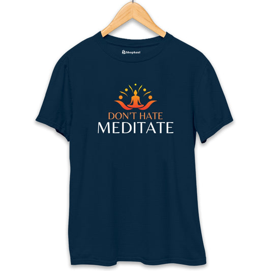 Don't Hate Meditate T-Shirt Petrol-Blue-XXL