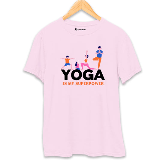 Yoga is my Superpower T-Shirt Light-Baby-Pink-XXL