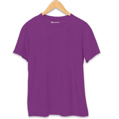 Purple Round Neck Plain T-Shirt