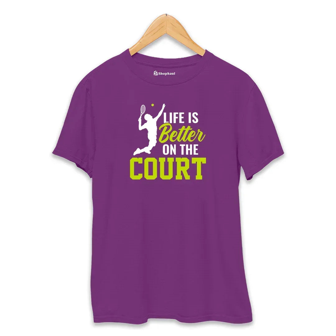 Life is Better on Court Tennis T-Shirt (Clearance Sale)