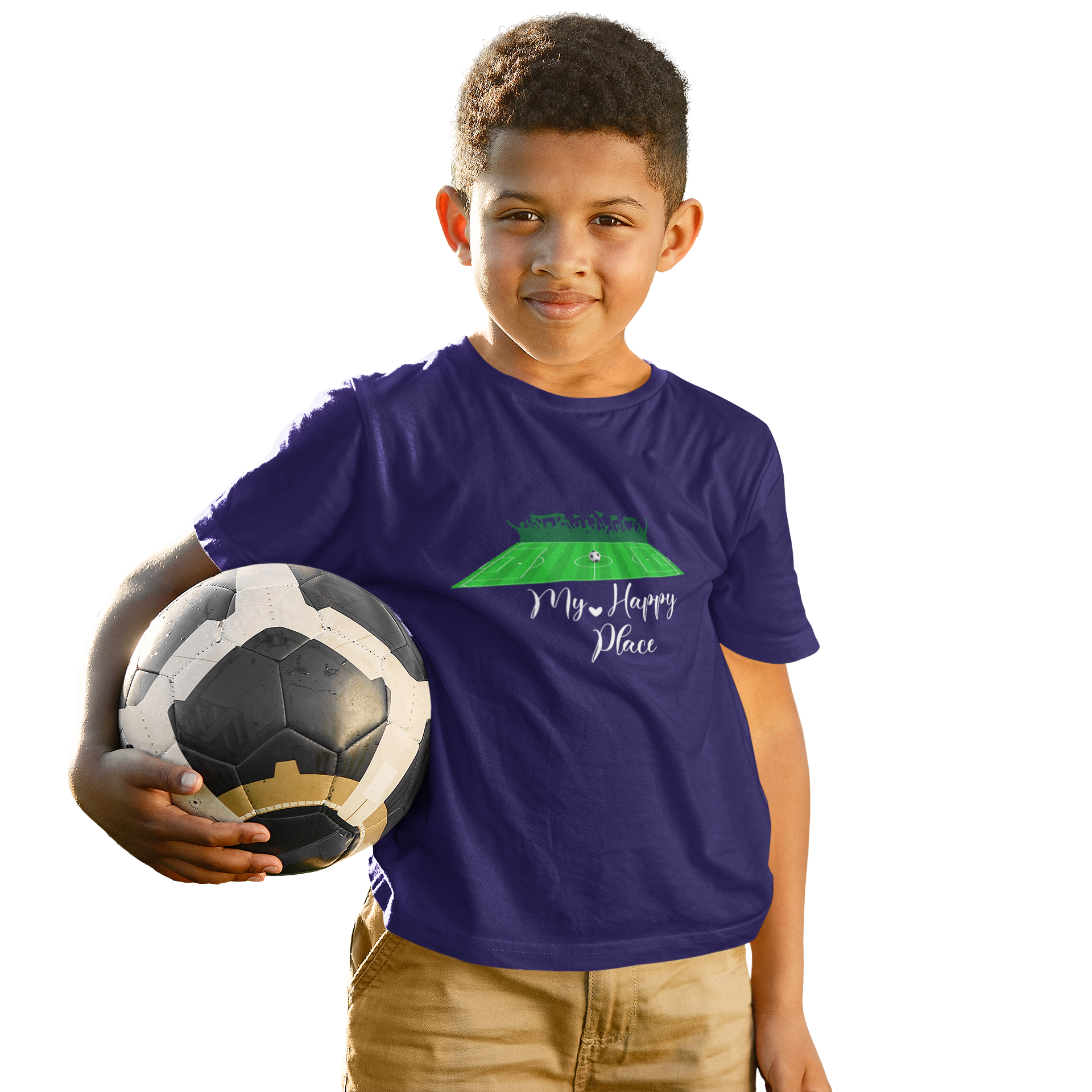 Kids My Happy Place Football T-Shirt