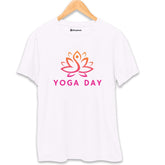 Yoga Day Lotus T-Shirt White-XXL