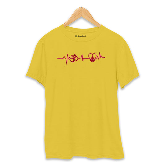 OM Heartbeat Yoga T-Shirt Yellow-XXL