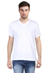 White V Neck Plain T-Shirt
