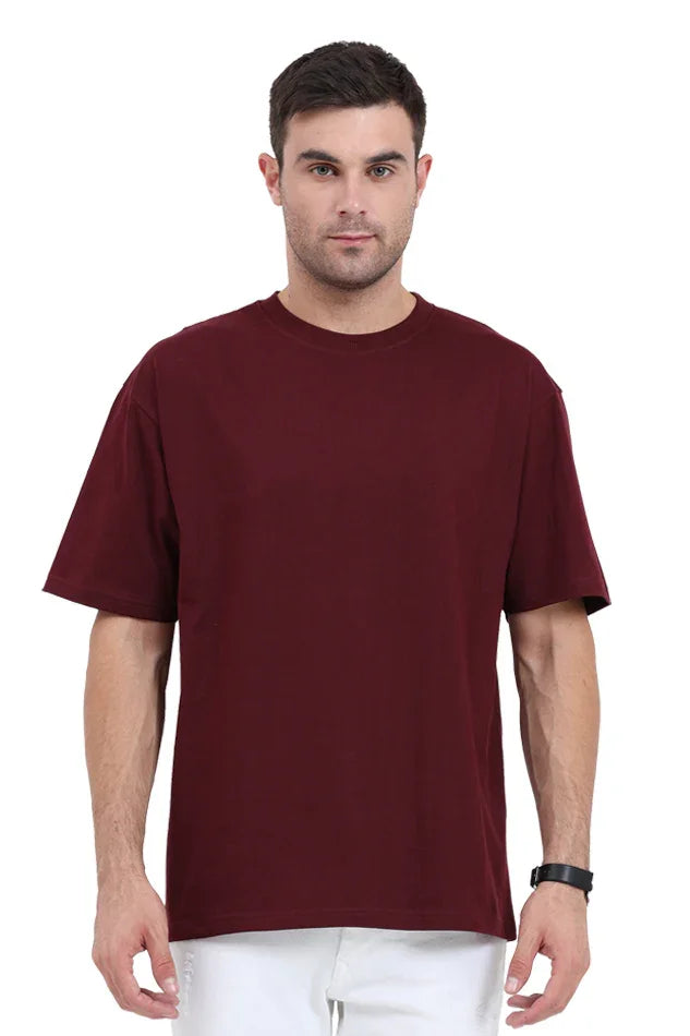 Oversized Classic T-Shirt Plain Maroon
