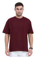 Oversized Classic T-Shirt Plain Maroon