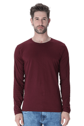 Maroon Full Sleeve Plain T-Shirt