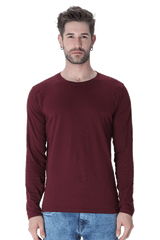 Maroon Full Sleeve Plain T-Shirt