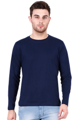 Navy Blue Full Sleeve Plain T-Shirt