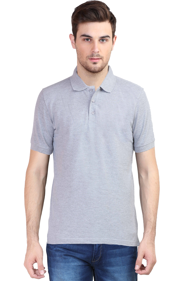 Polo T-Shirt Half Sleeve - Grey Melange
