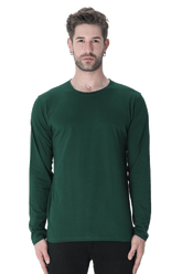 Bottle Green Full Sleeve Plain T-Shirt
