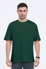 Oversized Classic T-Shirt Plain Bottle Green