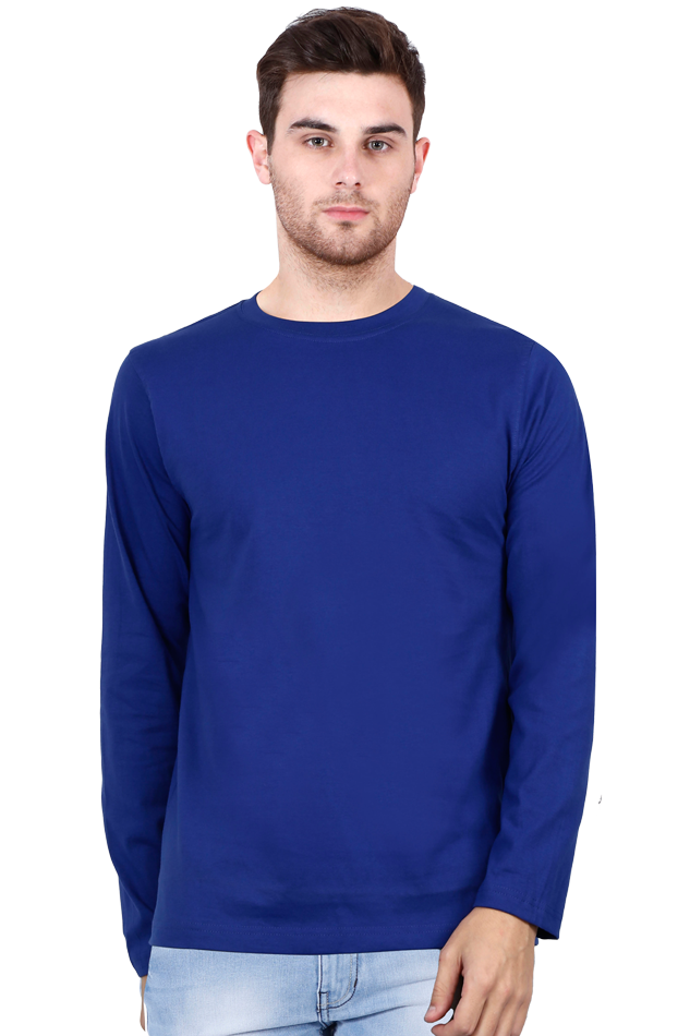 Royal Blue Full Sleeve Plain T-Shirt