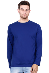 Royal Blue Full Sleeve Plain T-Shirt