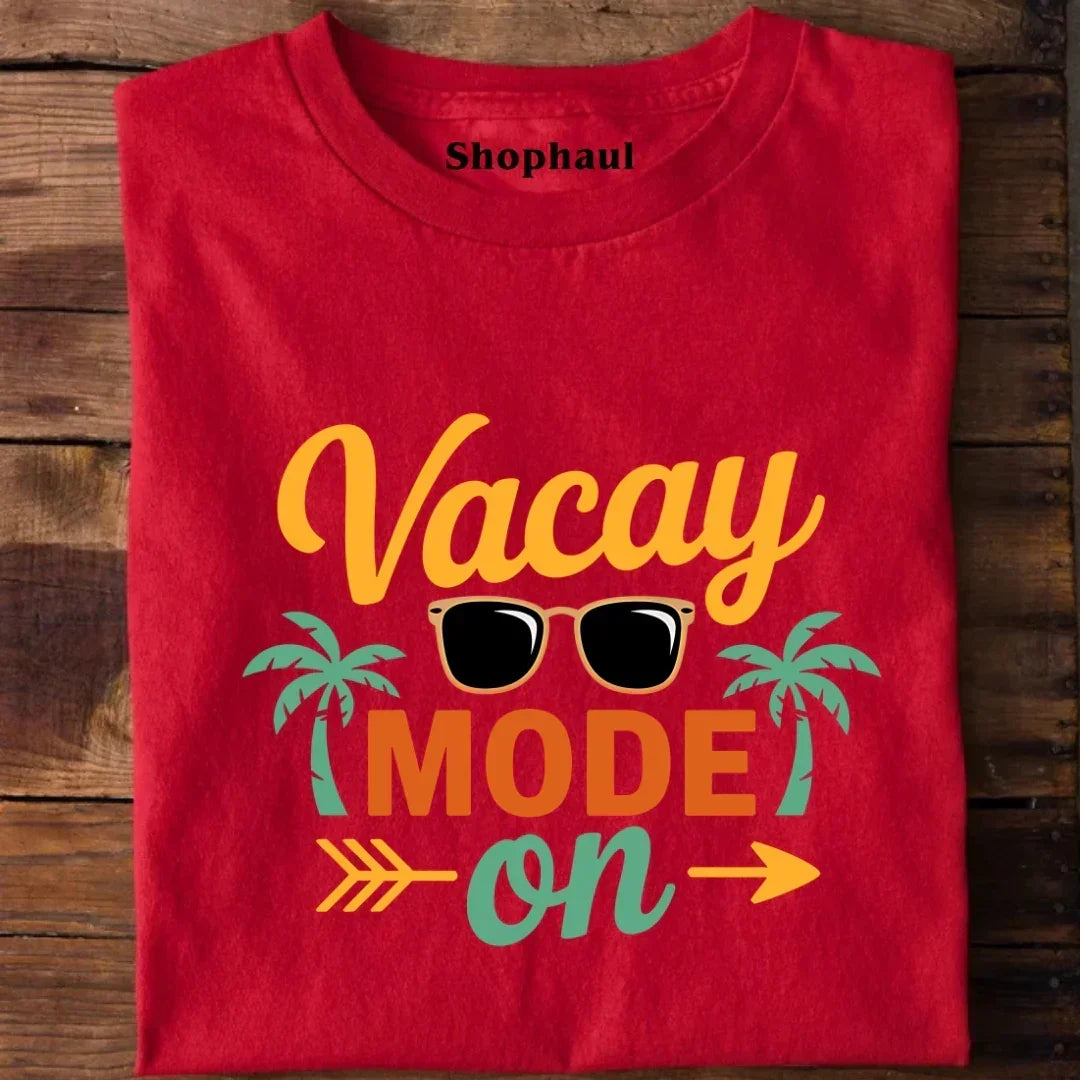 Vacay Mode on Beach T-Shirt - Red / S 