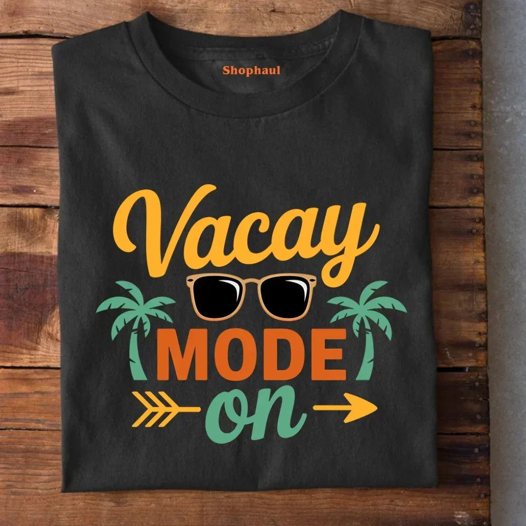 Vacay Mode on Beach T-Shirt - Black / S 