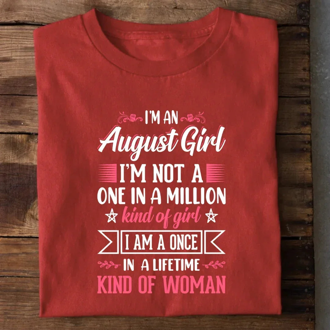 August Girl once in a Lifetime kind Women T-Shirt Brick Red XL The Shophaul Designs