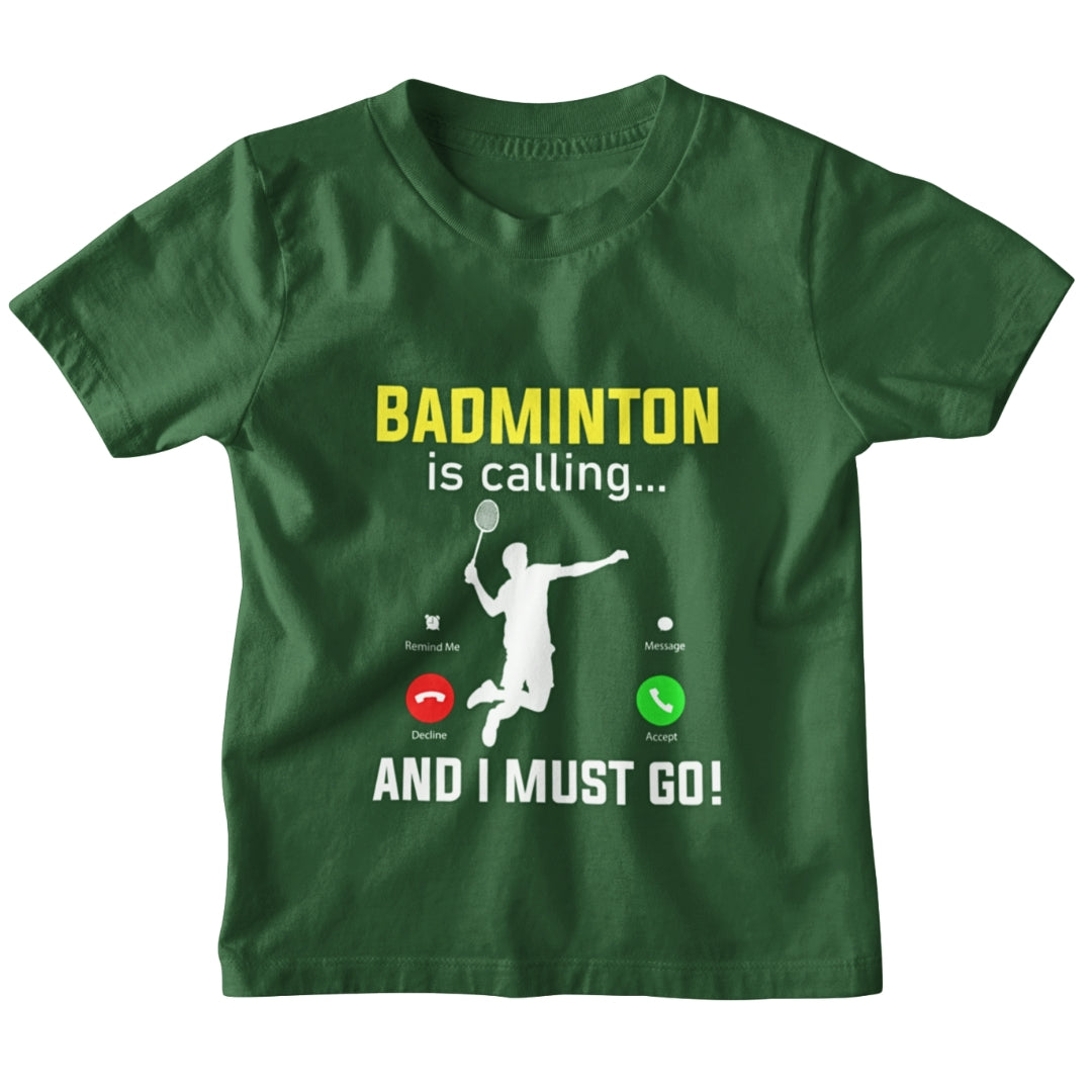 Kids Badminton Calling T-Shirt