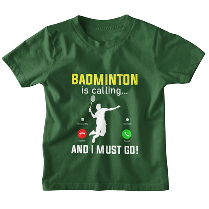 Kids Badminton Calling T-Shirt