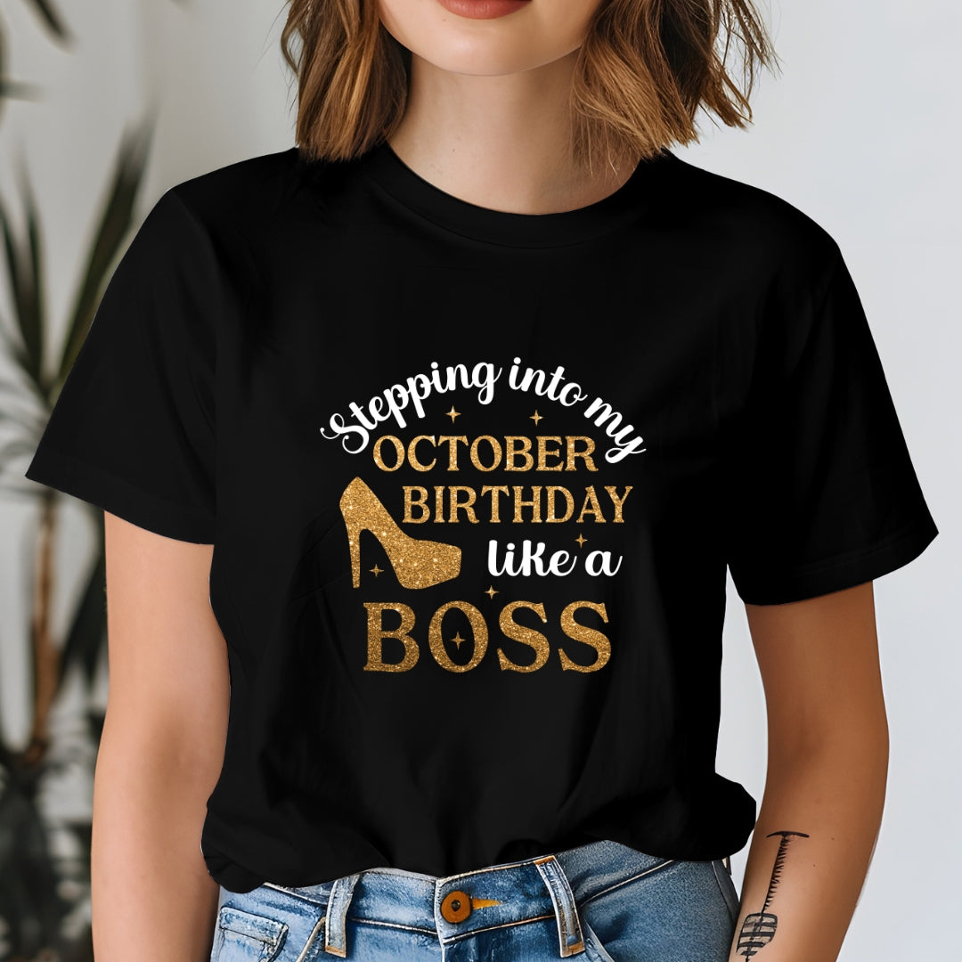 Stepping into my October Birthday T-Shirt - The Shophaul Designs