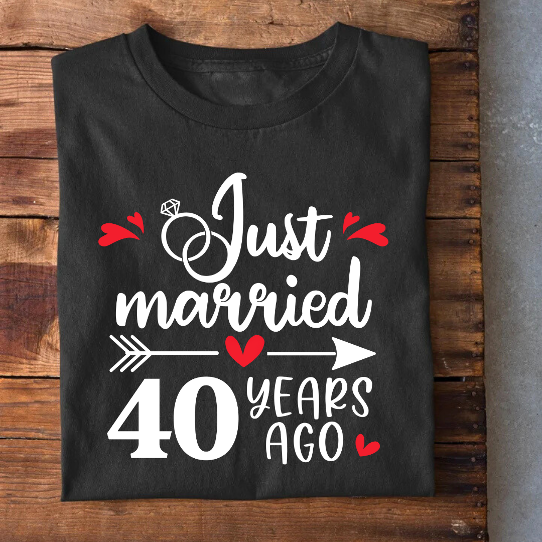 Just Married 40 Years Ago Anniversary T-Shirt