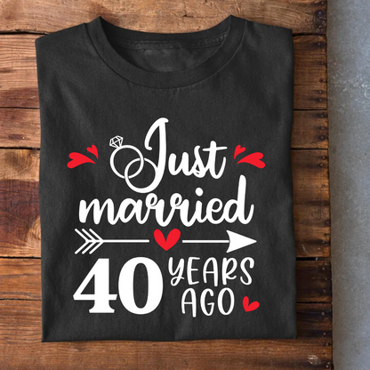 Just Married 40 Years Ago Anniversary T-Shirt