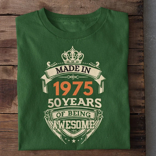 1975 | 50 Years of being awesome Birthday T-Shirt (Clearance Sale)
