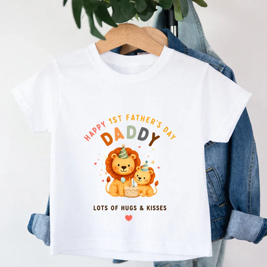Kids Happy First Fathers day T-Shirt Kids Happy First Fathers day T-Shirt - White / 0-12M