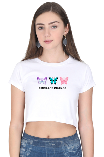 Embrace Change Butterfly Crop Top The Shophaul