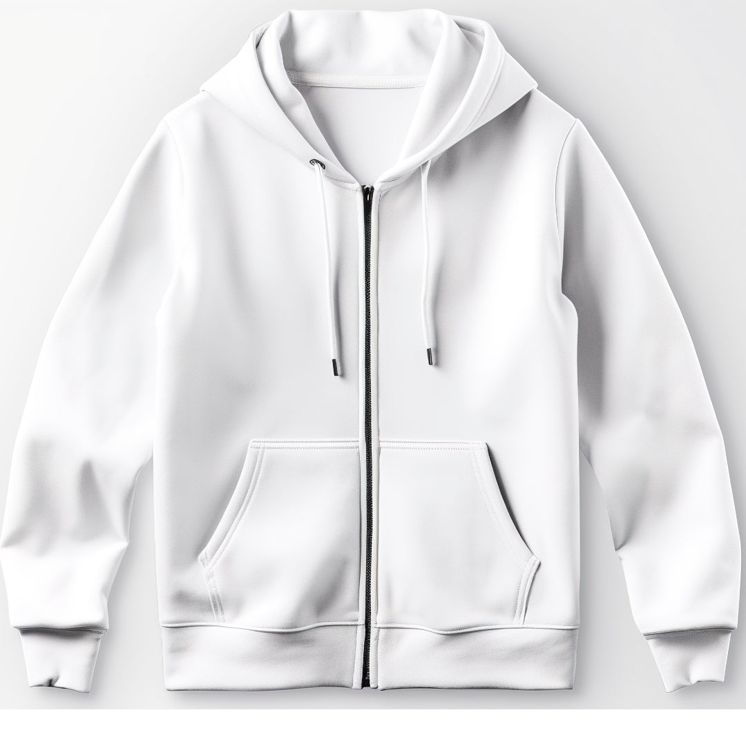 White Zipped Hoodie