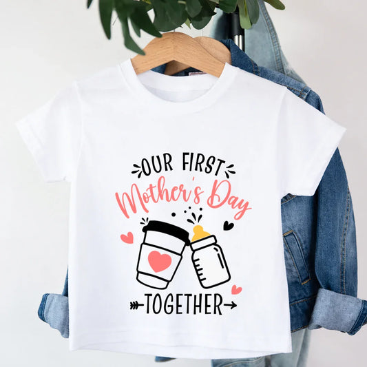 Mom Kid First Mother's Day Together Matching T-Shirt first mothers day tshirt, Fly Bundles, Fly Bundles Parent Product, matching mothers day tshirt