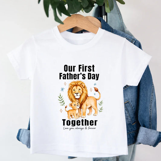 Our First Fathers day T-Shirt Our First Fathers day T-Shirt - White / 0-12M