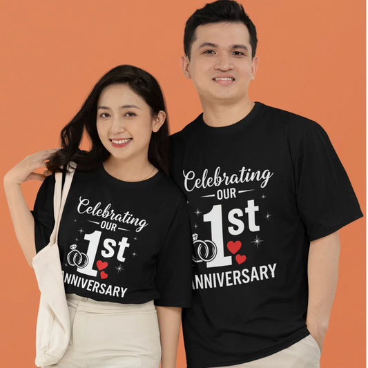1st Anniversary T-Shirt for Couple The Shophaul Designs
