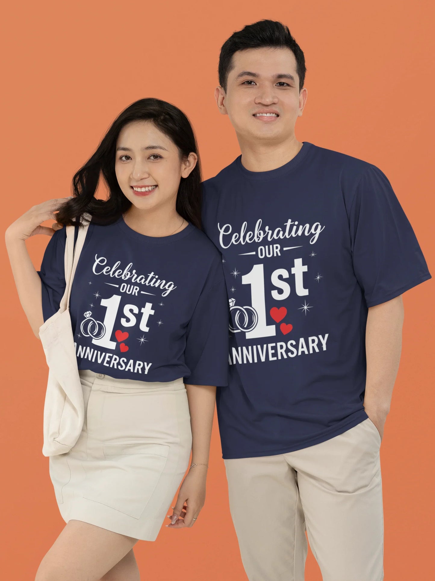1st Anniversary T-Shirt for Couple The Shophaul Designs