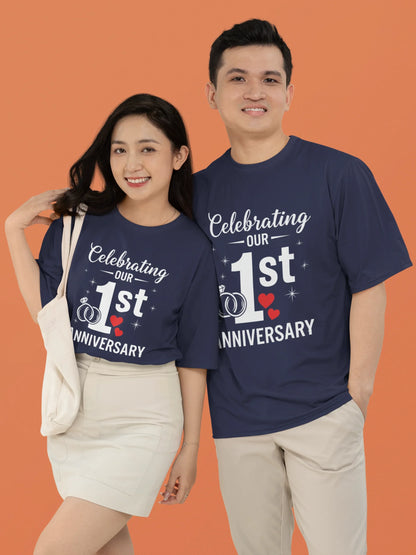 1st Anniversary T-Shirt for Couple The Shophaul Designs