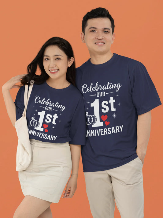 1st Anniversary T-Shirt for Couple The Shophaul Designs