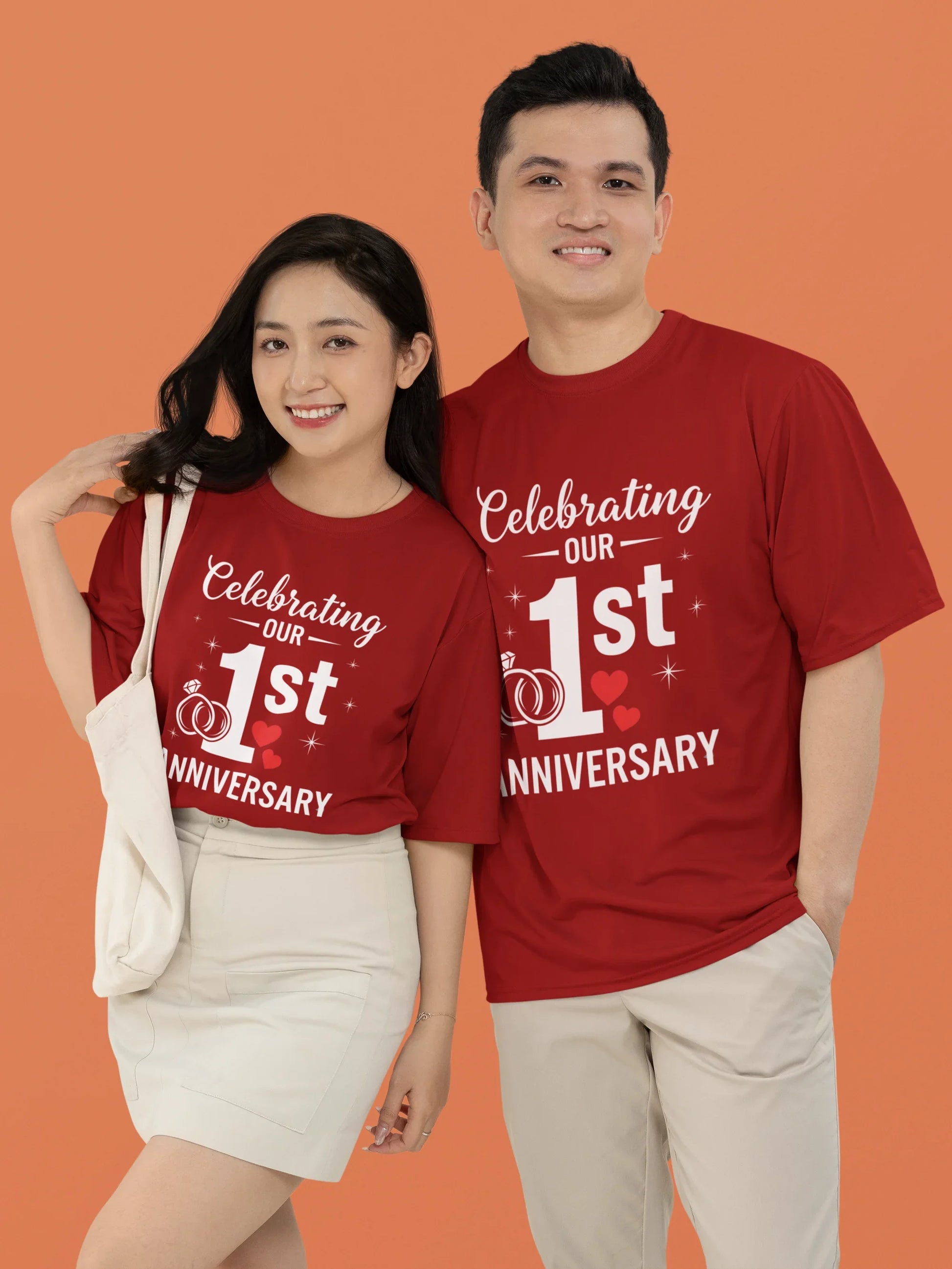 1st Anniversary T-Shirt for Couple The Shophaul Designs